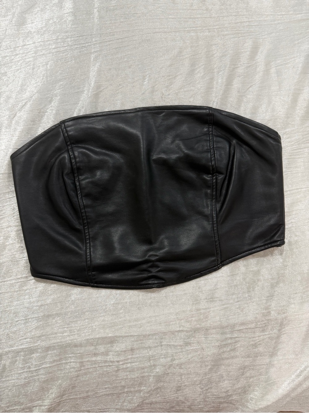 Kendall & Kylie Black Strapless Bandeau Top with Exposed Back Zip